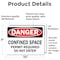 Signmission 7 in H x 10 in W, Vinyl Decal, Rectangle, Confined Space Permit Required Do Not Enter OS-2PACK-DS-D-710-L-19305 - alternate 2